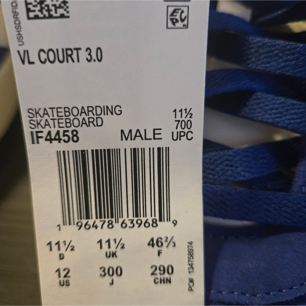 Adidas VL COURT NWT Royal Blue Size 12 Mens - Picture 8 of 9